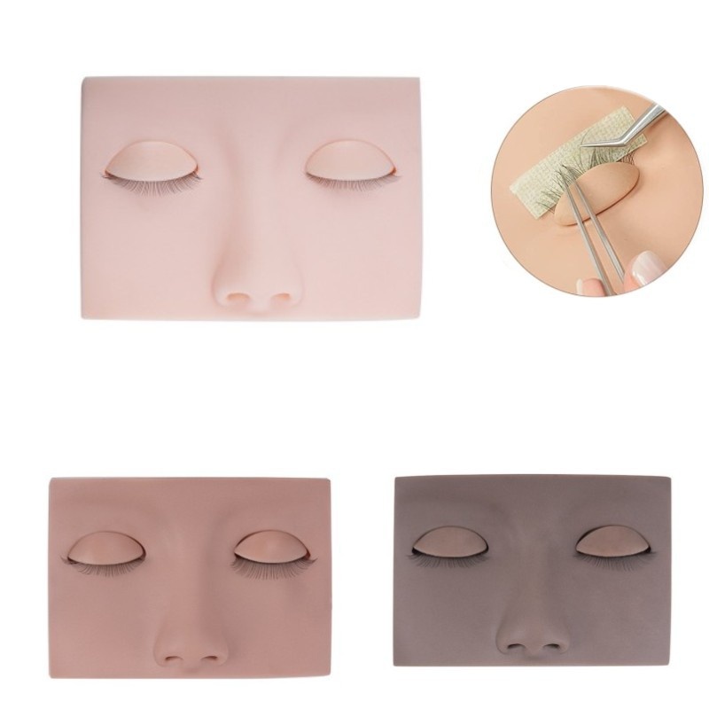 Silicone Training Practice Mannequin Head with Removable Eyelashes Eyelids